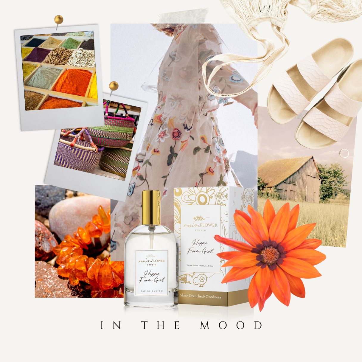 Hippie Farm Girl Perfume mood board