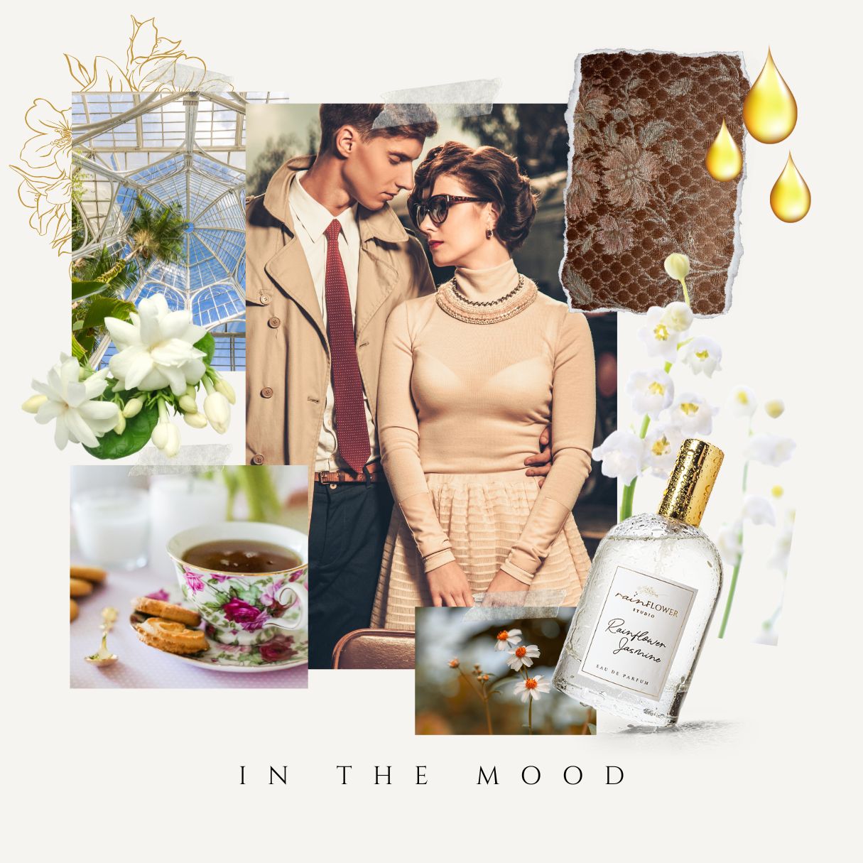 Mood board for Rainflower Jasmine by Rainflower Studio